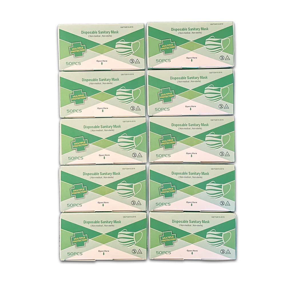 Disposable 3-Ply  Blue Face Masks For Adults- 50 Pcs./Box- 40 Boxes/Case(2000 Pcs./Case)
