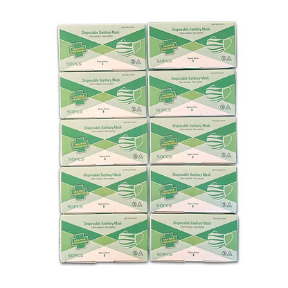 Disposable 3-Ply  Blue Face Masks For Adults- 50 Pcs./Box- 40 Boxes/Case(2000 Pcs./Case)