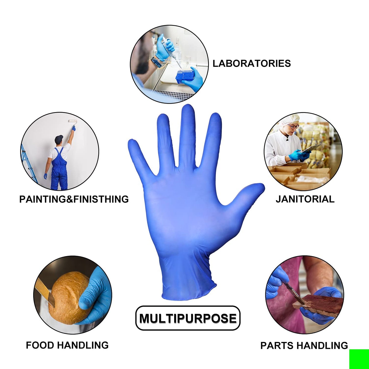 Disposable Nitrile/Vinyl Blended Gloves, Blue Color, 4mil Thickness - 100 Pcs./Box