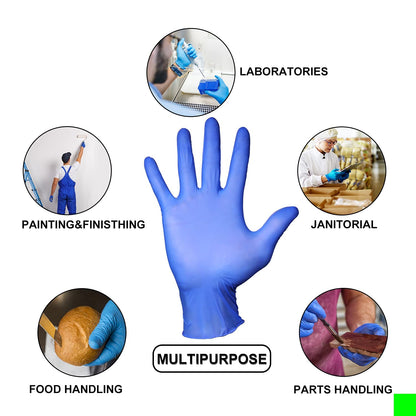 Disposable Nitrile/Vinyl Blended Gloves, Blue Color, 4mil Thickness - 100 Pcs./Box