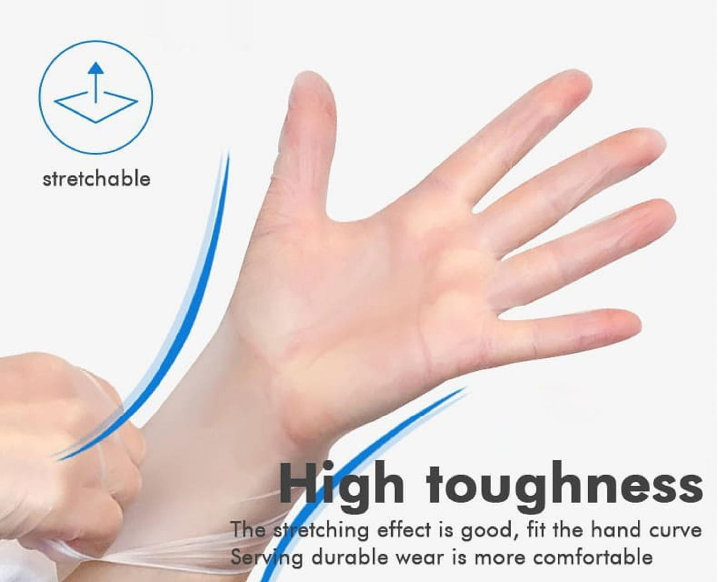 Disposable Clear Vinyl Gloves, 4mil Thickness - 100 Pieces per Box