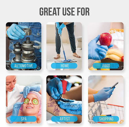 Disposable Nitrile/Vinyl Blended Gloves, Blue Color, 4mil Thickness - 100 Pcs./Box