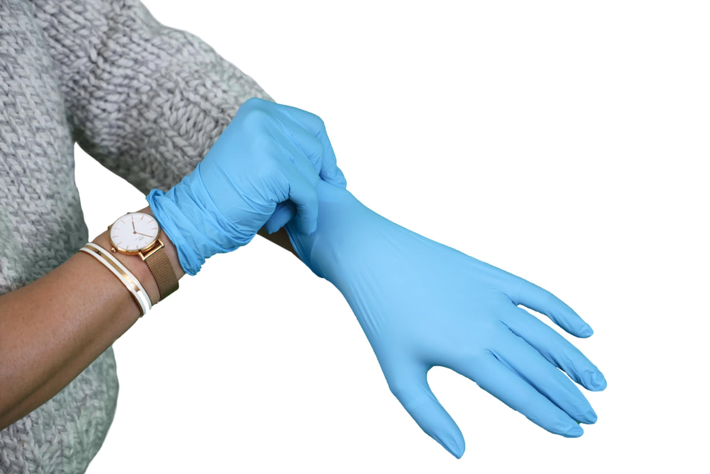 Disposable Nitrile Gloves, Blue Color, 4mil Thick - 100 Pcs./Box