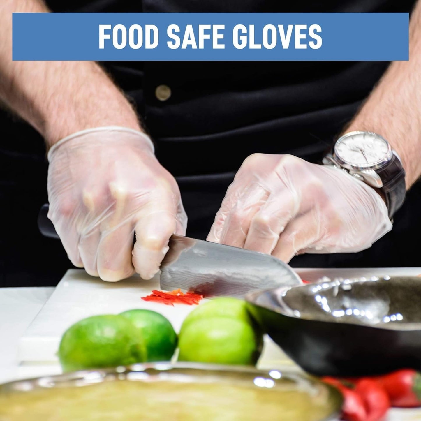 Disposable Clear Vinyl Gloves, 4mil Thickness - 100 Pieces per Box