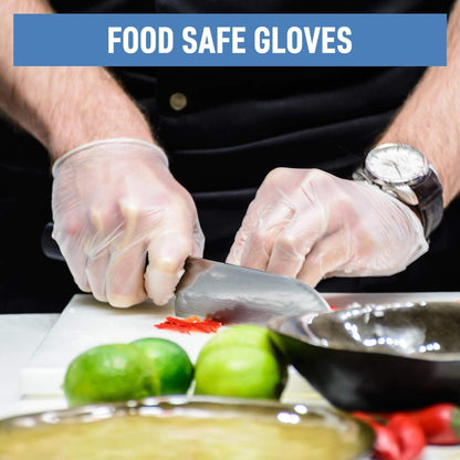 Disposable Clear Vinyl Gloves, 4mil Thickness - 100 Pieces per Box