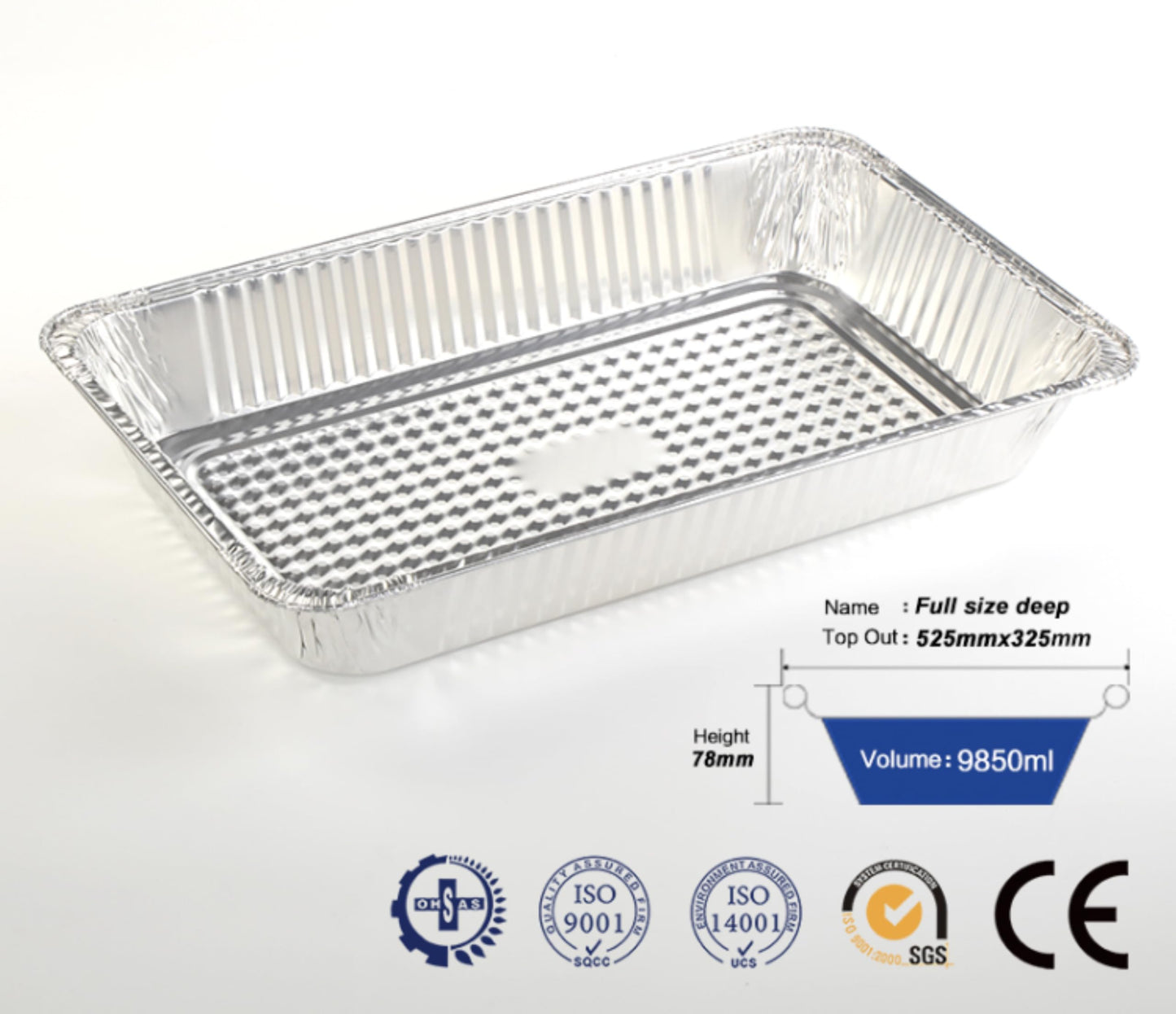 Disposable Full Size Deep(21"x13"x3") Aluminum Tray/Steam Table Pan - with Lids