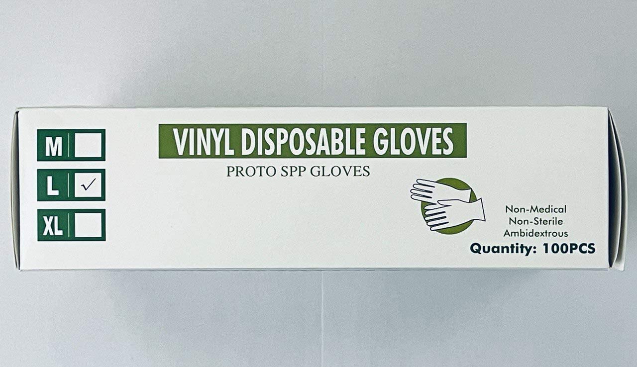 Disposable Clear Vinyl Gloves, 4mil Thickness - 100 Pieces per Box