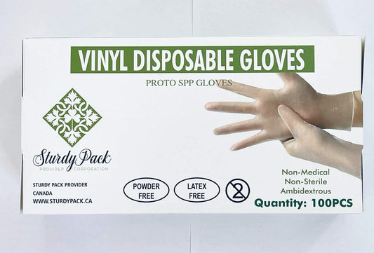 Disposable Clear Vinyl Gloves, 4mil Thickness - 100 Pieces per Box